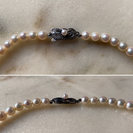 MIKIMOTO  オールドミキモト 本パールネックレス 約6mm玉 真珠/銀 シルバー 全長41cm  ヴィンテージパール
