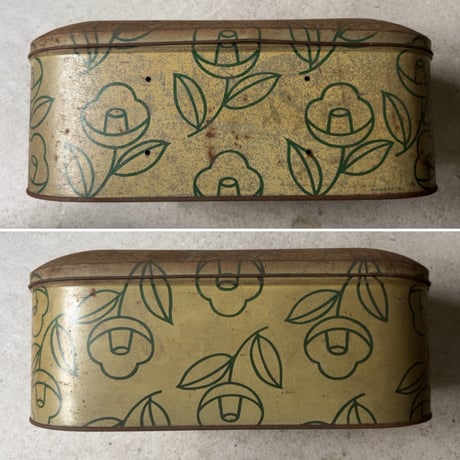 SHISEIDO  古い資生堂の石鹸缶(収納箱、小物入れ) 戦前 ドーム型 逆文字 ジャパンヴィンテージ レトロ缶 花椿 希少品