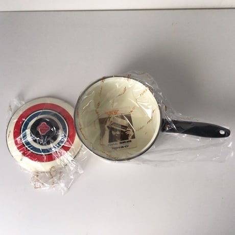 Noritake ノリタケ ヴィンテージ 琺瑯(ホーロー) 片手鍋  トリコカラー  ランダムストライプ   デッドストック 未使用品