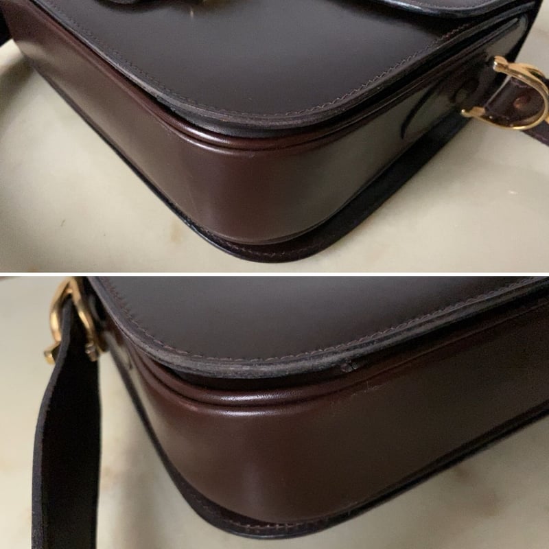 CELINE オールドセリーヌ 馬車金具 ダークブラウン ゴールド金具 CELINE オールドセリーヌ 馬車金具 ダークブラウン ゴールド金具