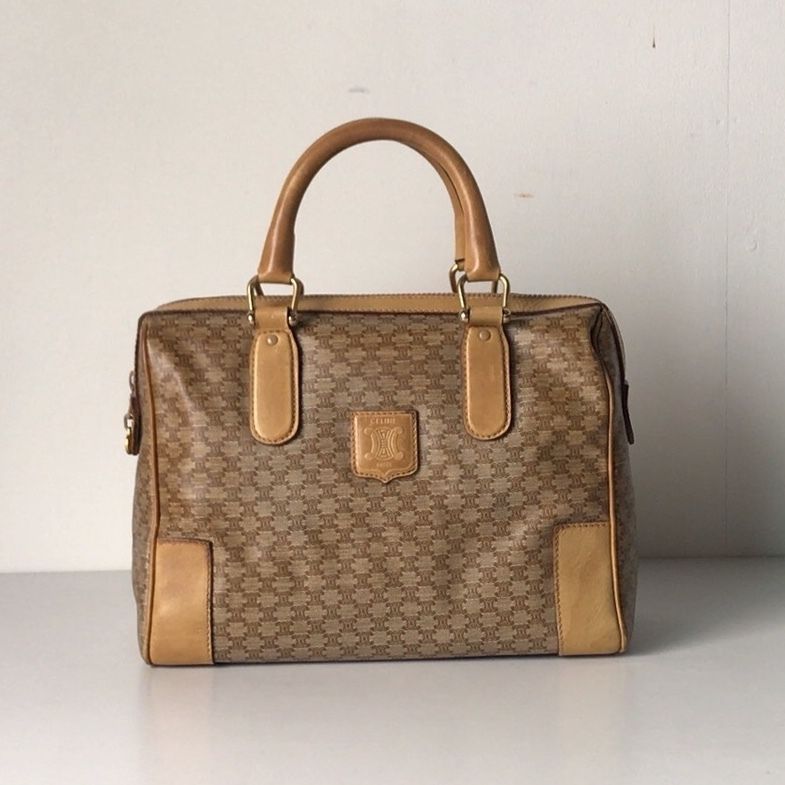 美品 CELINE マカダムロゴ ベージュ総柄 キーリング vectorpremium_049-902407130010