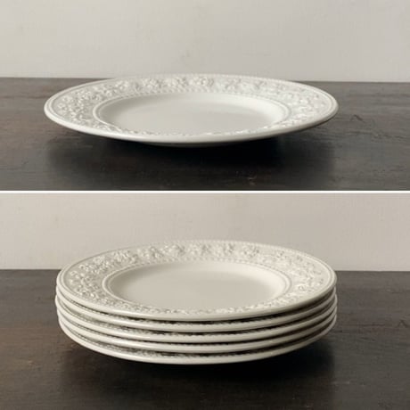 WEDGWOOD ウェッジウッド フェスティビティ(1枚の価格) プレート 21cm アイボリー 90s ヴィンテージ イギリス製 made in england  ストック14枚