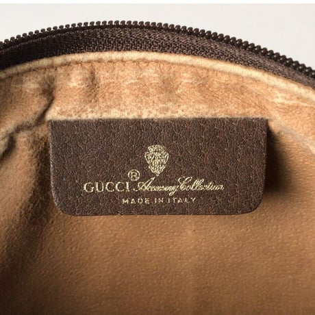 GUCCI グッチ オールドグッチ  GGコーティングキャンバス/レザー  化粧ポーチ セカンドバッグ ヴィンテージ 中古美品