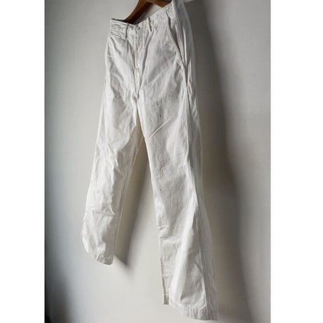 ARTE POVERA  アルテポーヴェラ  ユーズドリペア加工 (ペンキ加工・ホール補修加工)白い綿パン ワークパンツ 中古美品