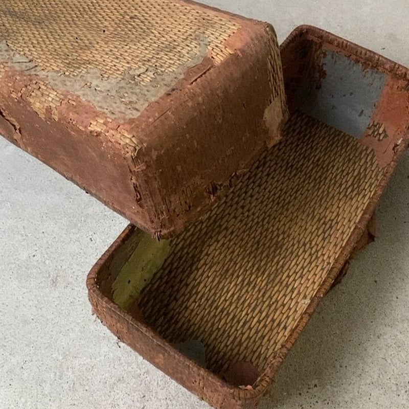 匿名配送】おにぎり入れ アンティーク（柳行李型） 匿名配送】おにぎり