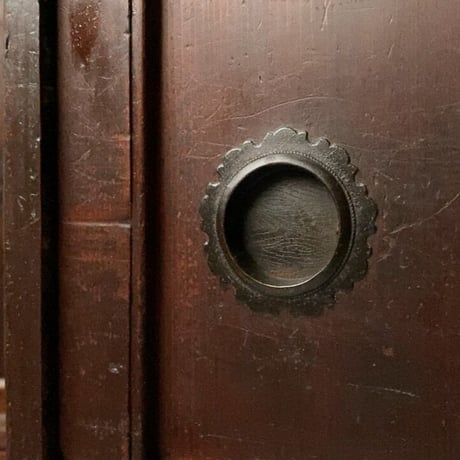 アンティーク小さい帳場箪笥 江戸期 慶応 幕末 1860年代 杉材無垢 9杯引出し＋引戸棚  良品