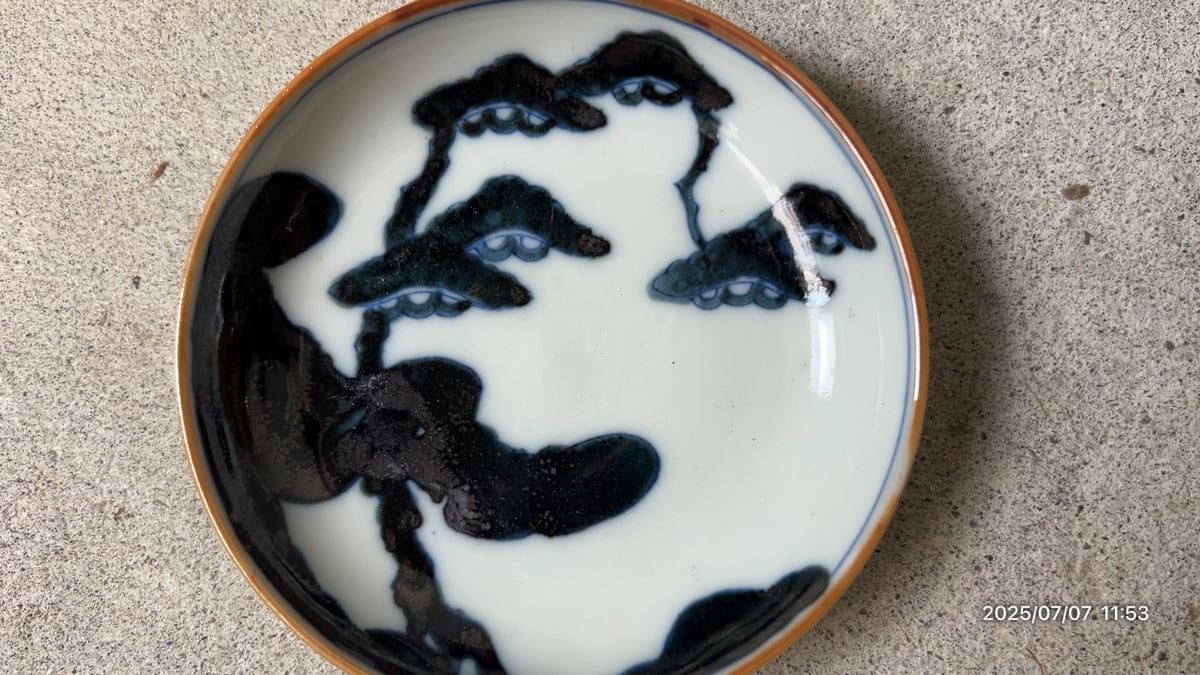 大正期 松柄の古い染付け小皿［1枚の価格］在庫11枚 呉須 松絵 染付 茶