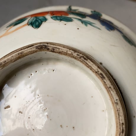 古作 花紋様 牡丹図 菓子器 大鉢 深鉢 深皿 丼 焼物 茶道具  杯洗 盃洗 箱付き アンティークテーブルウェア