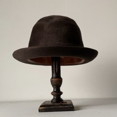 Borsalino ボルサリーノ  オールドボルサリーノ ヴィンテージハット 山高帽 中折れ帽 ソフト帽 ダークブラウン  ユニセックス実寸頭周約56.5cm ツバ短め グッドバランス
