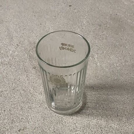 アンカーグラス  3個セット　アサヒビール/リボンシトロン アドバタイジンググラス 昭和初期  高さ10.5cm ほんのりブルーグレー アンティークグラス コップ 完品  ※3点ございます。