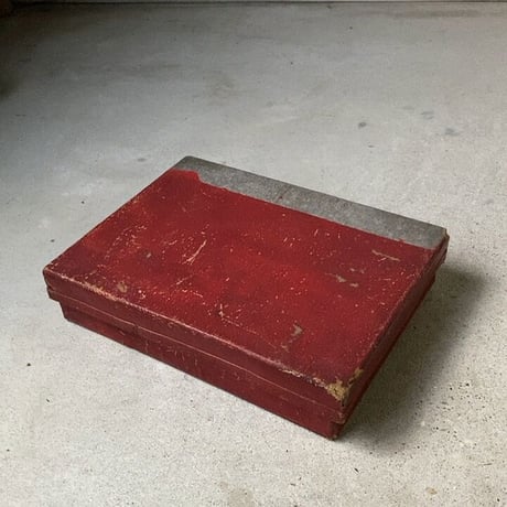 赤い道具箱  昭和初期の紙箱  31cm  昭和9年の卒業証書を保管していた書類箱  ジャパンヴィンテージ