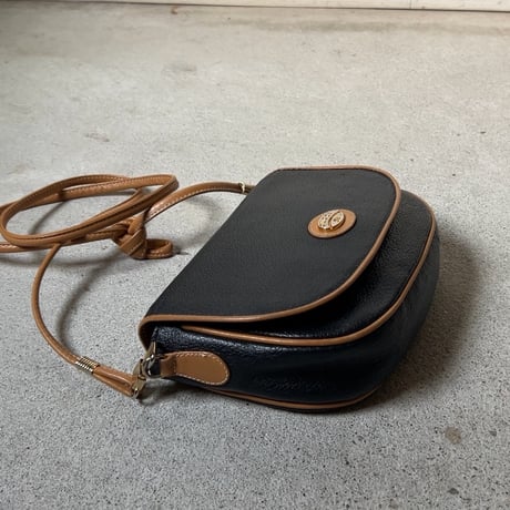 H様おまとめ品  GUCCI グッチ オールドグッチ グッチプラス 型押しレザー ポシェット ミニショルダーバッグ ブラック/ブラウン バイカラー  ヴィンテージ箱有 中古美品