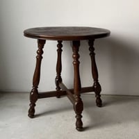 アンティーク コーヒーテーブル  円形テーブル 丸テーブル 楢材フレーム ボールレッグ 昭和期 1940年代 ヴィンテージ西洋デザイン 良品