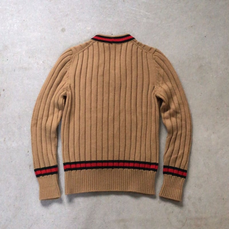 【極美品/希少】OLD GUCCI ヴィンテージ ケーブル チルデンニットベスト GUCCI オールドグッチ ケーブル編み チルデンセーター ウール素材 size