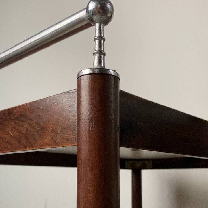 1970's　ヴィンテージ　無垢材　フレーム　ウッド　メタル　キャリー　ワゴン 1970´s ヴィンテージ 無垢材 フレーム ウッド メタル キャリー