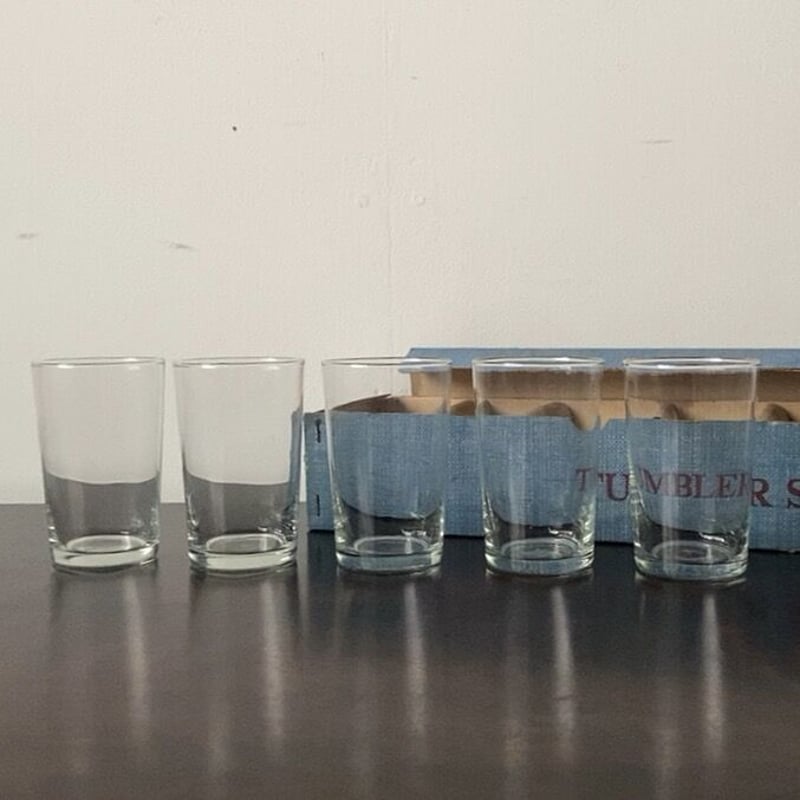 GLASS WARE TUMBLER SET ヴィンテージ 瓶ビールグラス 5個セット ごく