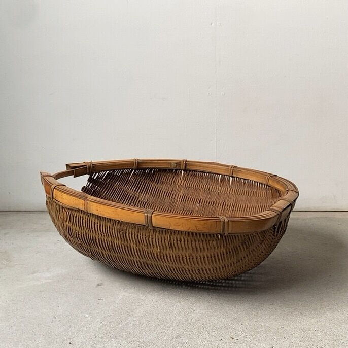 すず竹　伝統工芸品片口ざる　2点39cm すず竹伝統工芸品片口ざる2点39cm