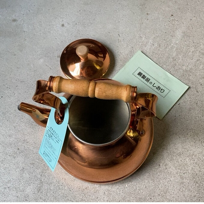 森井金属MORICO カナディアンケトル 銅製丸型やかん 木製ハンドル付き