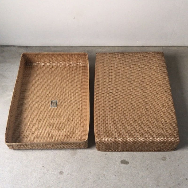 柳行李 平箱 62cm 衣装箱 端切れ入れ 道具箱 手仕事 工芸品 民藝 柳