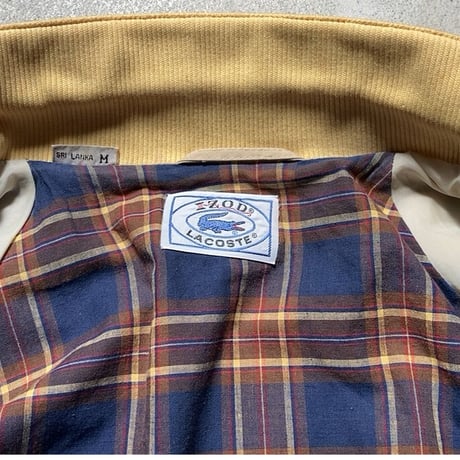 LACOSTE ラコステ (IZOD LACOSTE  アイゾッド ラコステ) スイングトップ 70s 80s ヴィンテージ コットンブルゾン  ラグランスリーブ   ベージュ/ライトイエロー