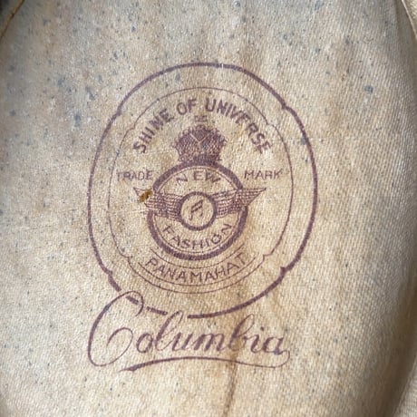 Colombia panamahat ヴィンテージ パナマハット ユニセックス 頭周約55.5cm 水色 ブルーグレー 編み帽子 中折れ帽 麦わら帽子