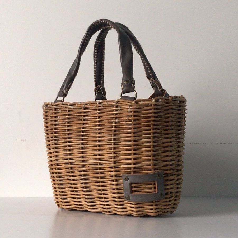 ebagos エバゴス レザーハンドルトート ミニ ブライドルレザー/リネン