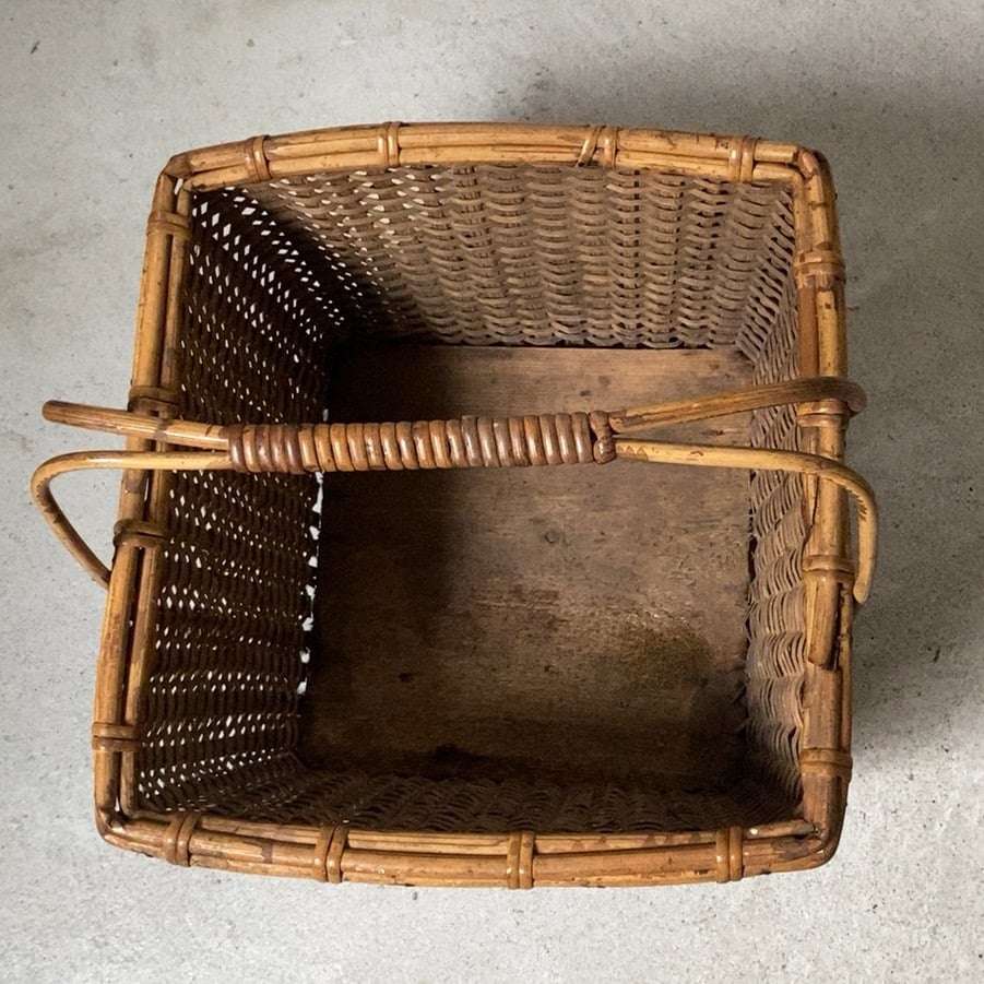 売り切り】『 竹編み 脚付 六角炭斗 籠 箱付 11259 』 すみとり 竹工芸