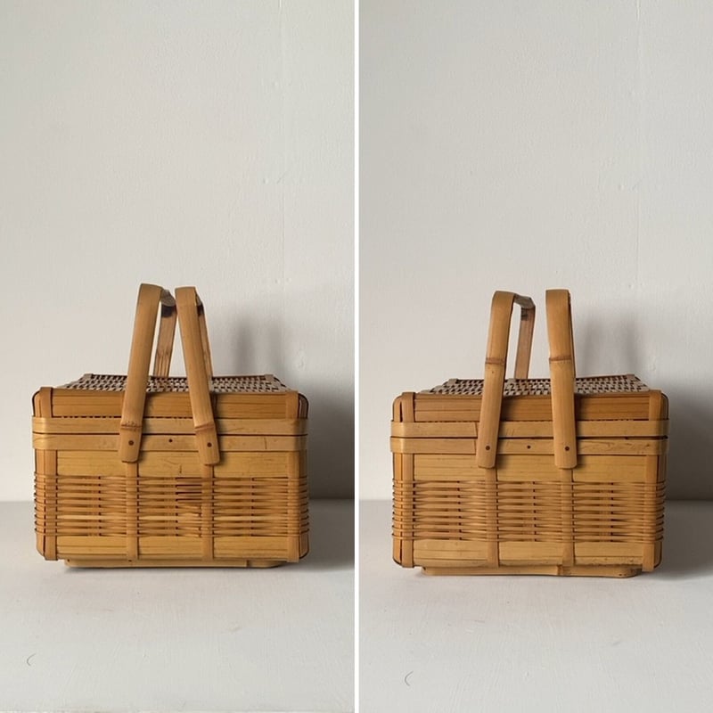 明治時代 竹製の編みかご 明治時代 竹製の編みかご 明治時代 竹製の編みかご