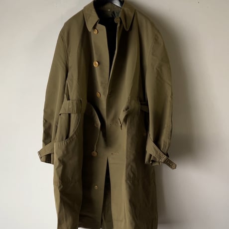 FABRINI ヴィンテージ トレンチコート ステンカラーコート グリーンベージュ シングル USA古着 黒タグ