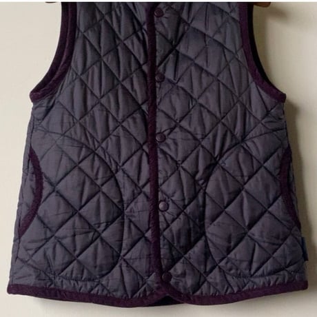 LAVENHAM ラベンハム キルティング ベスト ジレ コクーンソーンハム  2021年製 ダークパープル レディース S 中古美品