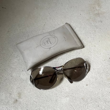 Christian Dior クリスチャンディオール D59　サングラス シルバーフレーム アイウェア 眼鏡 メガネ オールドディオール ヴィンテージ ケース付き 中古良品