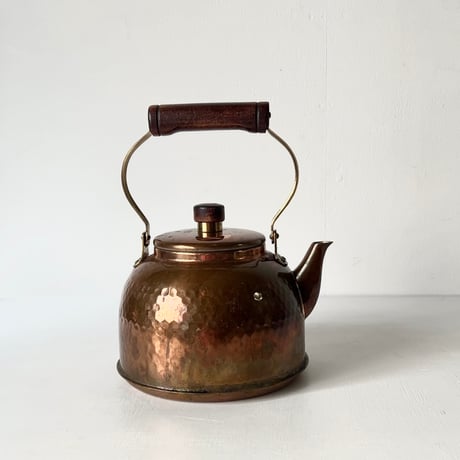 COPPER100 HOMEWARE 新光金属 コッパー100 ホームウェア 純銅ケトル 銅製やかん  木製ハンドル 木製摘み 槌目素地 USED