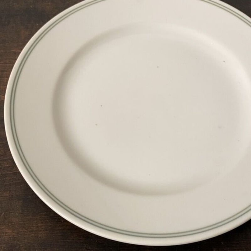 ヴィンテージプレート 23.5cm グリーンライン 緑ライン 古い皿 古作