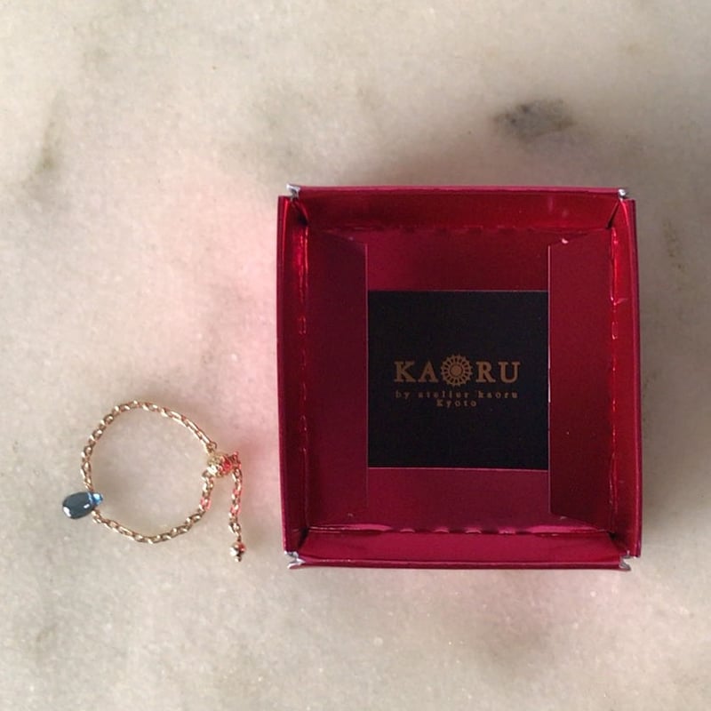 KAORU カオル ポロリンリング ブルートパーズ K10YG チェーンリング 