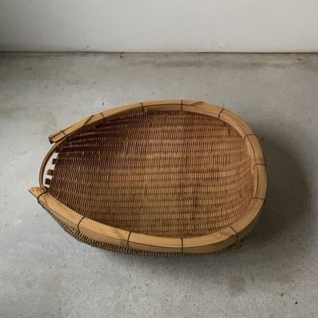 片口ざる 横幅41cm  箕ざる 片口かご 箕かご 竹工芸 工芸品  伝統工芸  野菜カゴ 米研ぎザル  天然素材 竹ざる 美品