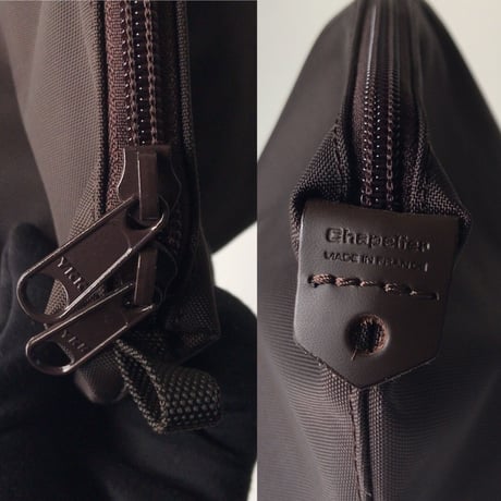 Herve Chapelier エルベシャプリエ  トラベルポーチS  モカ  2785N  コスメポーチ  小物入れ  インバッグ  ダークブラウン  中古美品  made in France