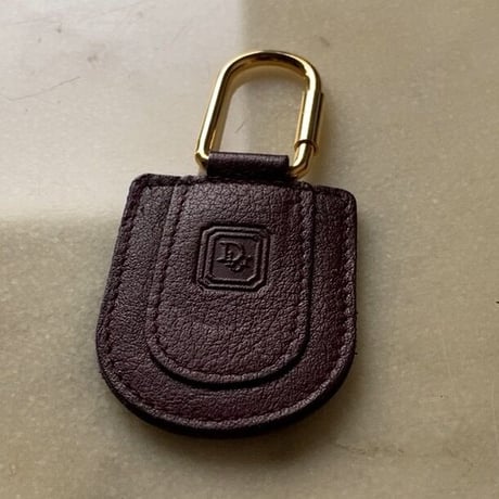 Dior クリスチャン ディオール  オールドディオール レザー キーリング ボルドー made in spain