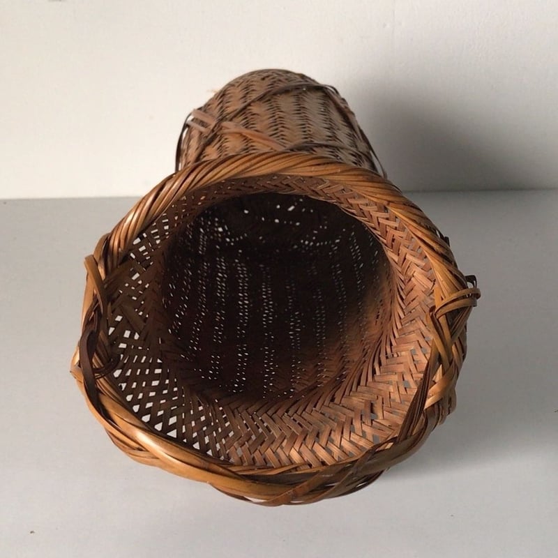 手付き花籠 竹細工 竹編み 花入れ 竹籠 花籠 花器 工芸品 和室