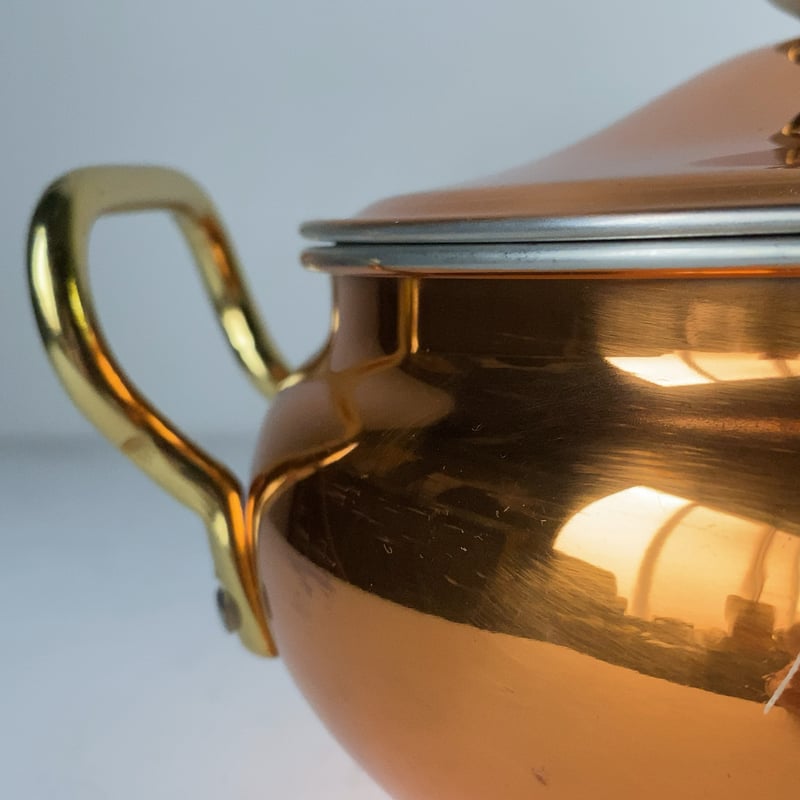 銅製 鍋 3.6L 18cm ガラス蓋 CAFFERIA copper ware種類両手鍋