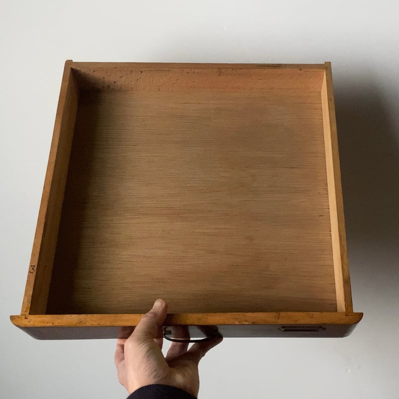 昭和期 5杯小引き出し ラウンドコーナー 木製無垢材フレームに引出し