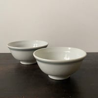 ヴィンテージボウル  2点セット  白磁器グリーンライン 戦中 統制陶磁器  緑ライン スープボウル どんぶり 古い碗 刻印有り