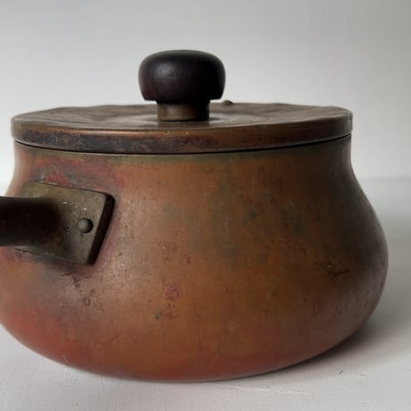 Old COPPER100 HOMEWARE 新光金属 コッパー100 ホームウェア 純銅片手鍋 木製ハンドル 木製摘み 銅鍋 ヴィンテージキッチンツール