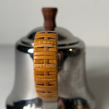 YUKIWA ユキワ  ナポレオンケトル　0.6L ステンレス ミニポット 薬缶 急須 茶器 藤巻 木製無垢摘み 美品範疇