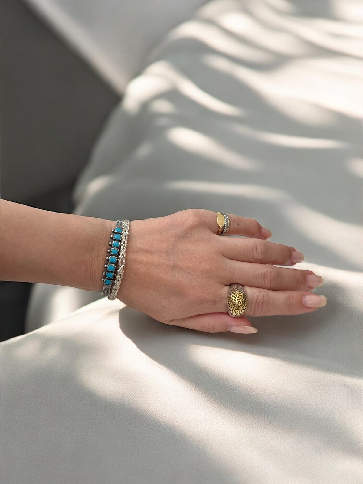 ズニ族AndreLonjosee作 Woodstock Silver Ring ズニ族AndreLonjosee作 Woodstock Silver Ring