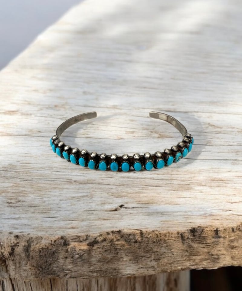 ★ワケアリ品【ヴィンテージ・刻印アリ】ZUNI族 ズニ ターコイズ バングル ☆ワケアリ品【ヴィンテージ・刻印アリ】ZUNI族 ズニ ターコイズ バングル