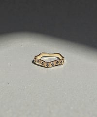 【Utopara】 Wave Ring-Black Diamond