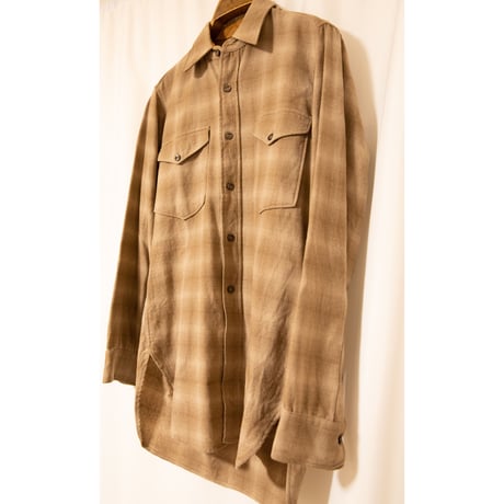 60's "PENDLETON" Ombre Check Wool Shirt
