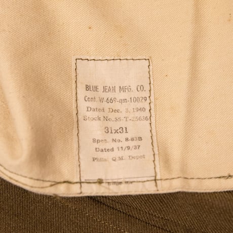 40's Dead Stock "US Military" Wool Trousers