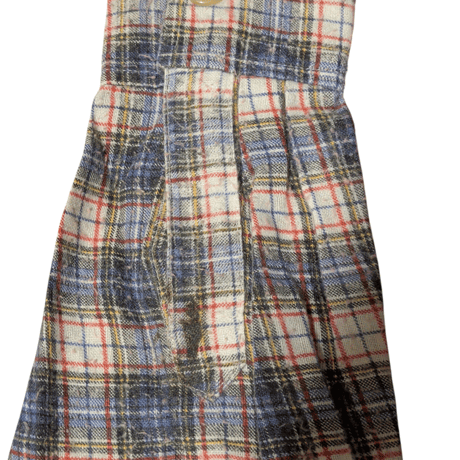 Vintage Plaid Cotton Shirt / Blue × Red Check