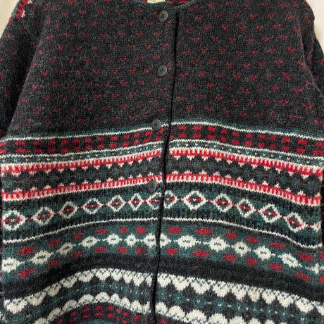90's "L.L.Bean "Shetland Wool Fair Isle Cardigan